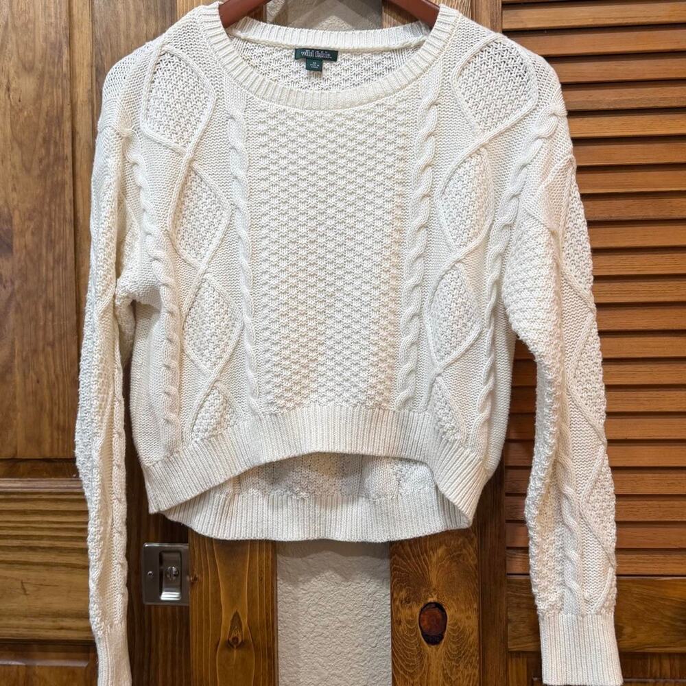 Wild fable cream cable knit